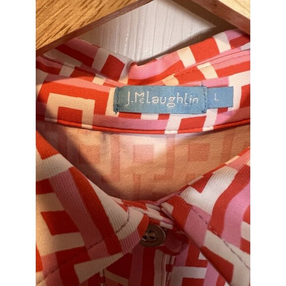 J. McLaughlin Dolly Catalina Cloth Dress Large Pink Salmon Sleeveless Coastal - Picture 6 of 8